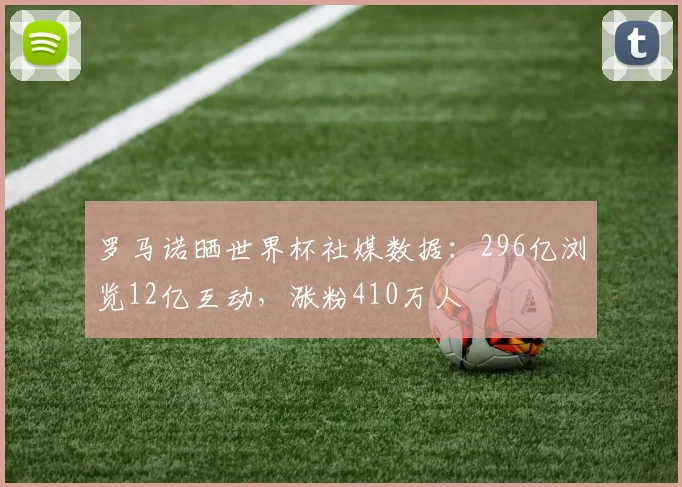 罗马诺晒世界杯社媒数据：296亿浏览12亿互动，涨粉410万人
